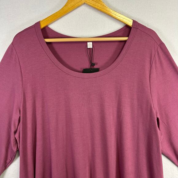 Woman's Mauve Tunic Top - Size 3X Boho Normcore Athleisure - Picture 2 of 12
